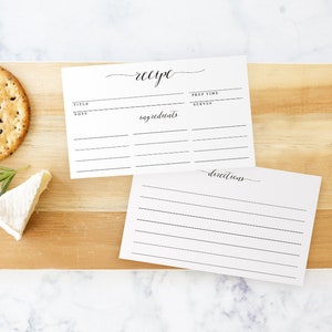 Recipe Card Printable, Wedding Recipe Card, DIY Bridal Shower Recipe, TEMPLETT PDF Jpeg Download ...