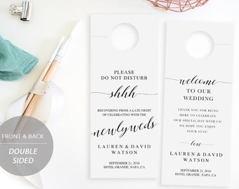 Wedding Door Hanger, PrintableTemplate, Do Not Disturb Door Hanger, Wedding Door Tags, Wedding Favor, TEMPLETT Do not Disturb Sign #SPP007dh