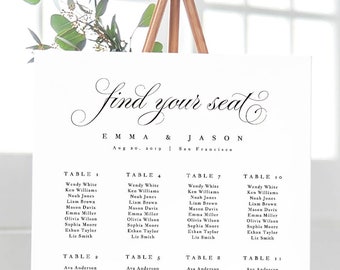 Wedding Seating Chart Template, Seating Chart Printable, Seating Board, Printable File, Templett, DIY, Instant Download, Rustic Wedding