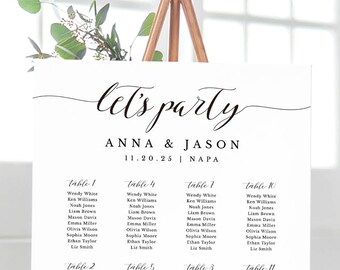 Wedding Seating Chart Template, Seating Chart Printable, Seating Board, Printable File, Templett, DIY, Instant Download #SPP007iise