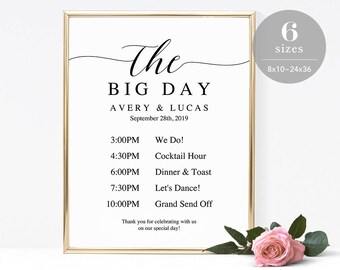 wedding program sign template printable wedding program etsy