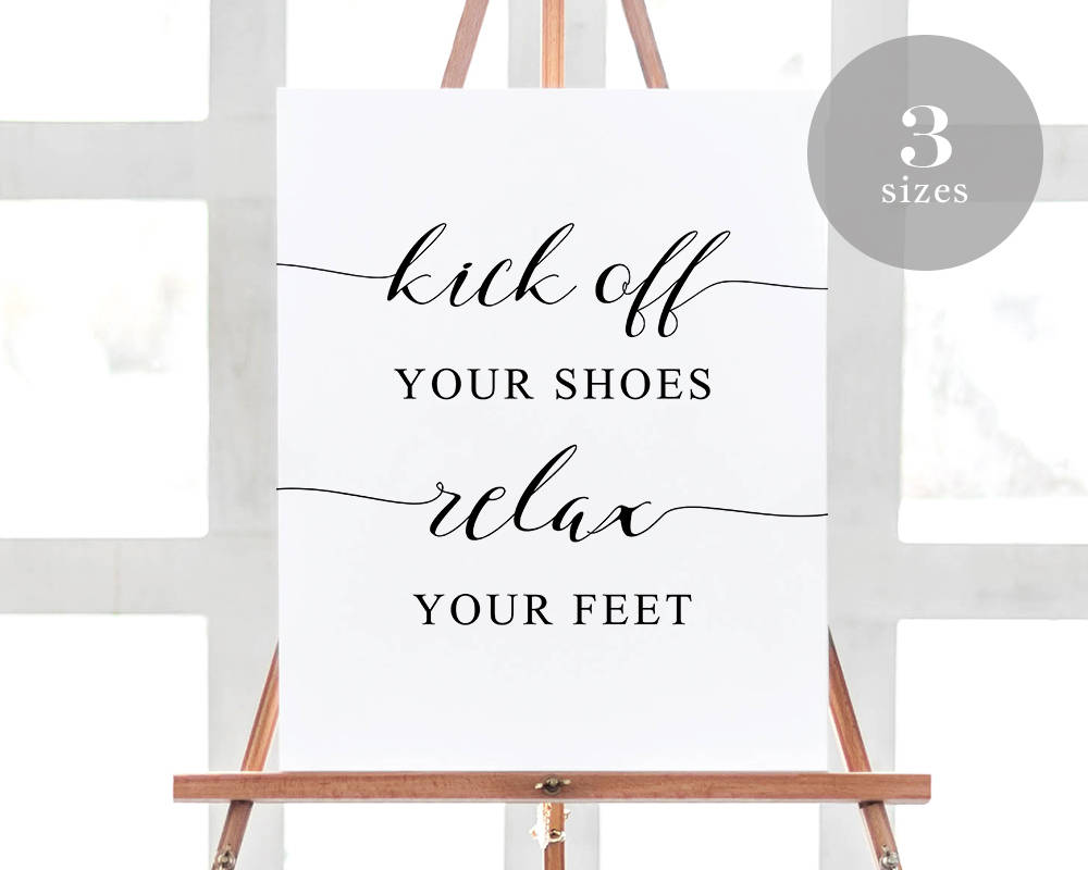 Kick Off Your Shoes Relax Your Feet Sign Template Printable | Etsy