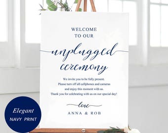 Navy Unplugged Ceremony Sign Template, Printable Turn Off Cellphones and Cameras Sign, Ceremony, TEMPLETT PDF Jpeg Download #SPP008up