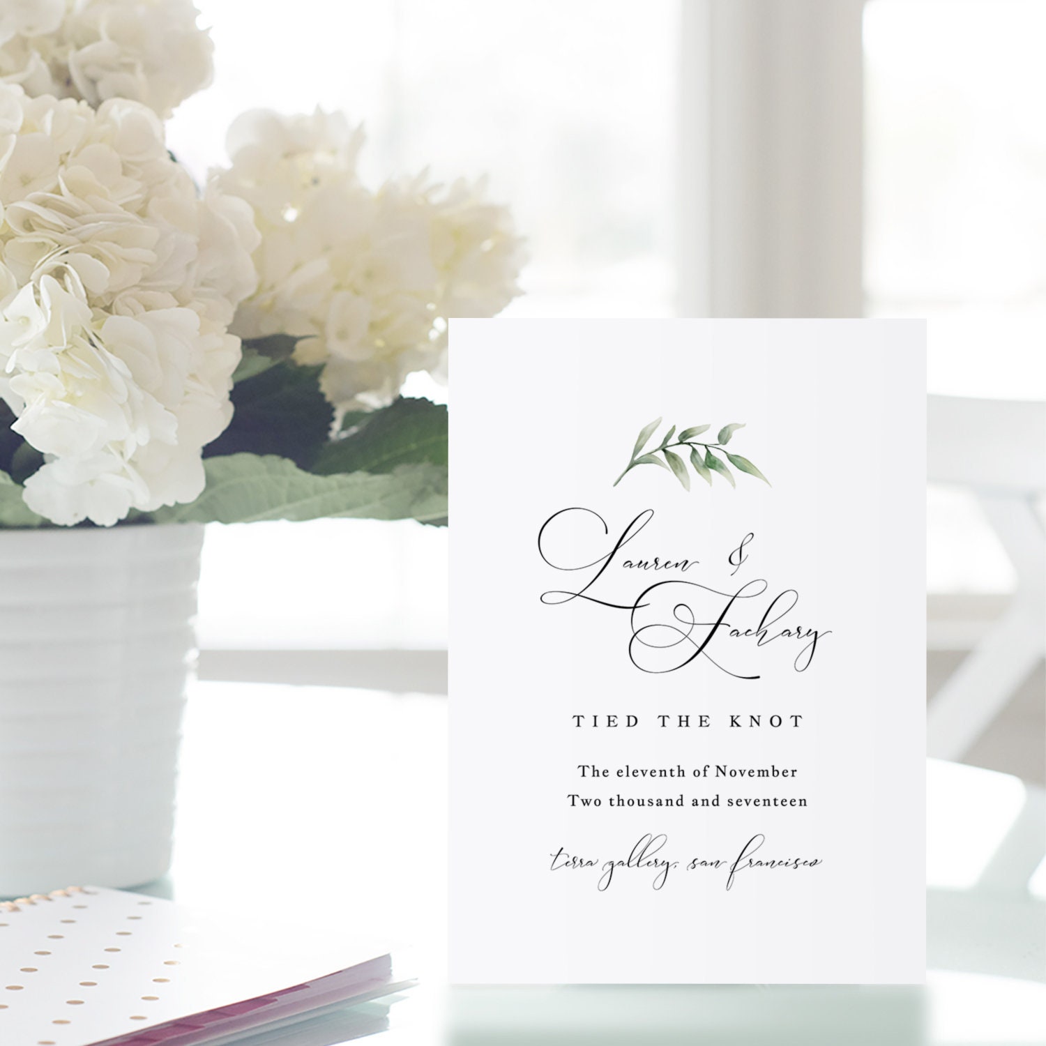 Printable Wedding Announcement Template Elopement Etsy