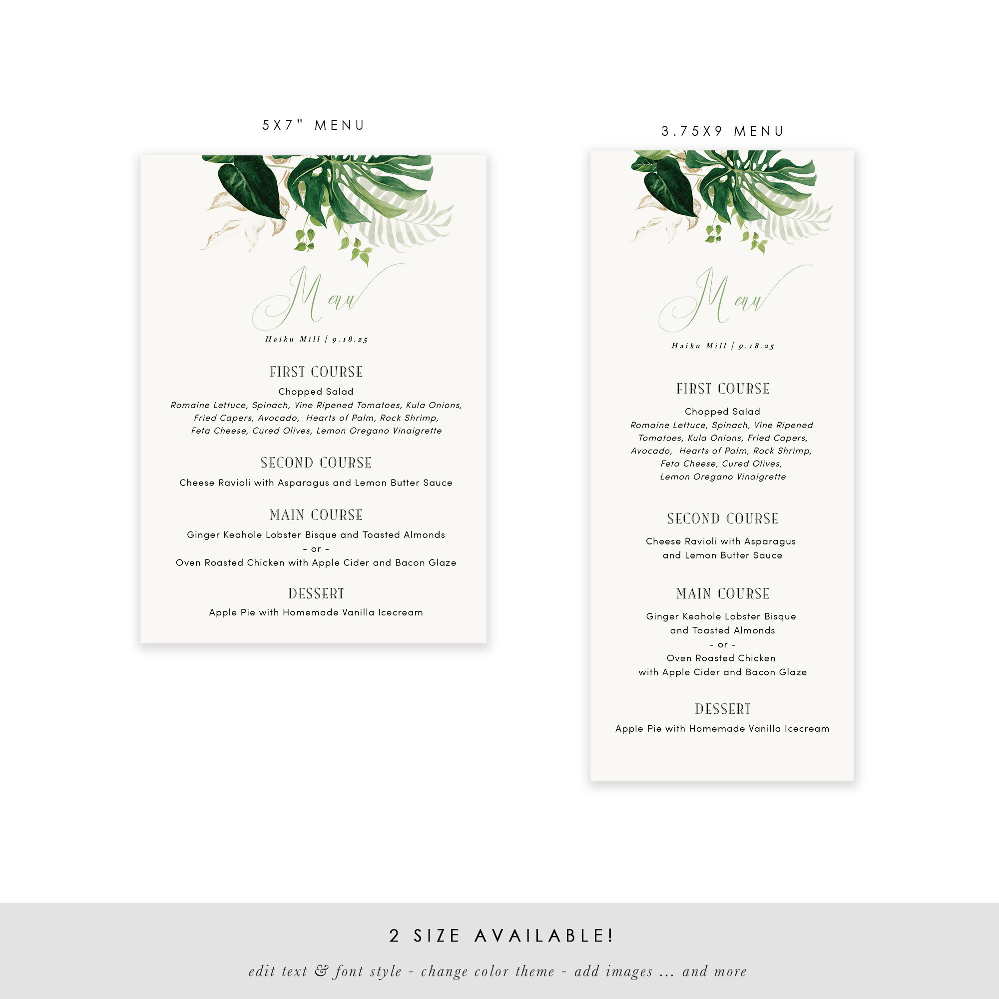 Hawaiian Menu Template