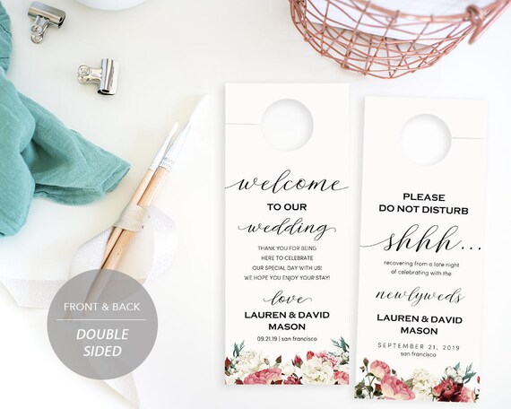 Wedding Door Hanger Printabletemplate Do Not Disturb Door Etsy