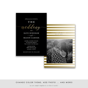 Printable Wedding Invitation Template, Wedding Invitation Set, DIY Wedding Cards, TEMPLETT, Modern Calligraphy, Rustic Wedding SPP007iiwis image 6