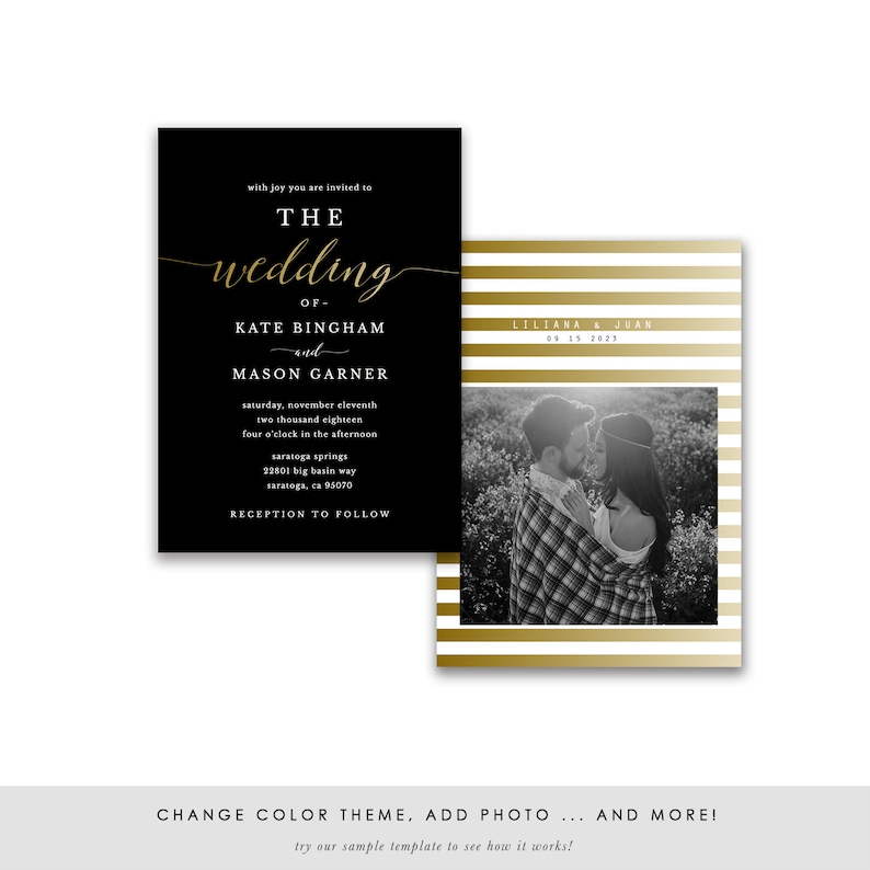 Printable Wedding Invitation Template, Wedding Invitation Set, DIY Wedding Cards, TEMPLETT, Modern Calligraphy, Rustic Wedding SPP007iiwis image 6