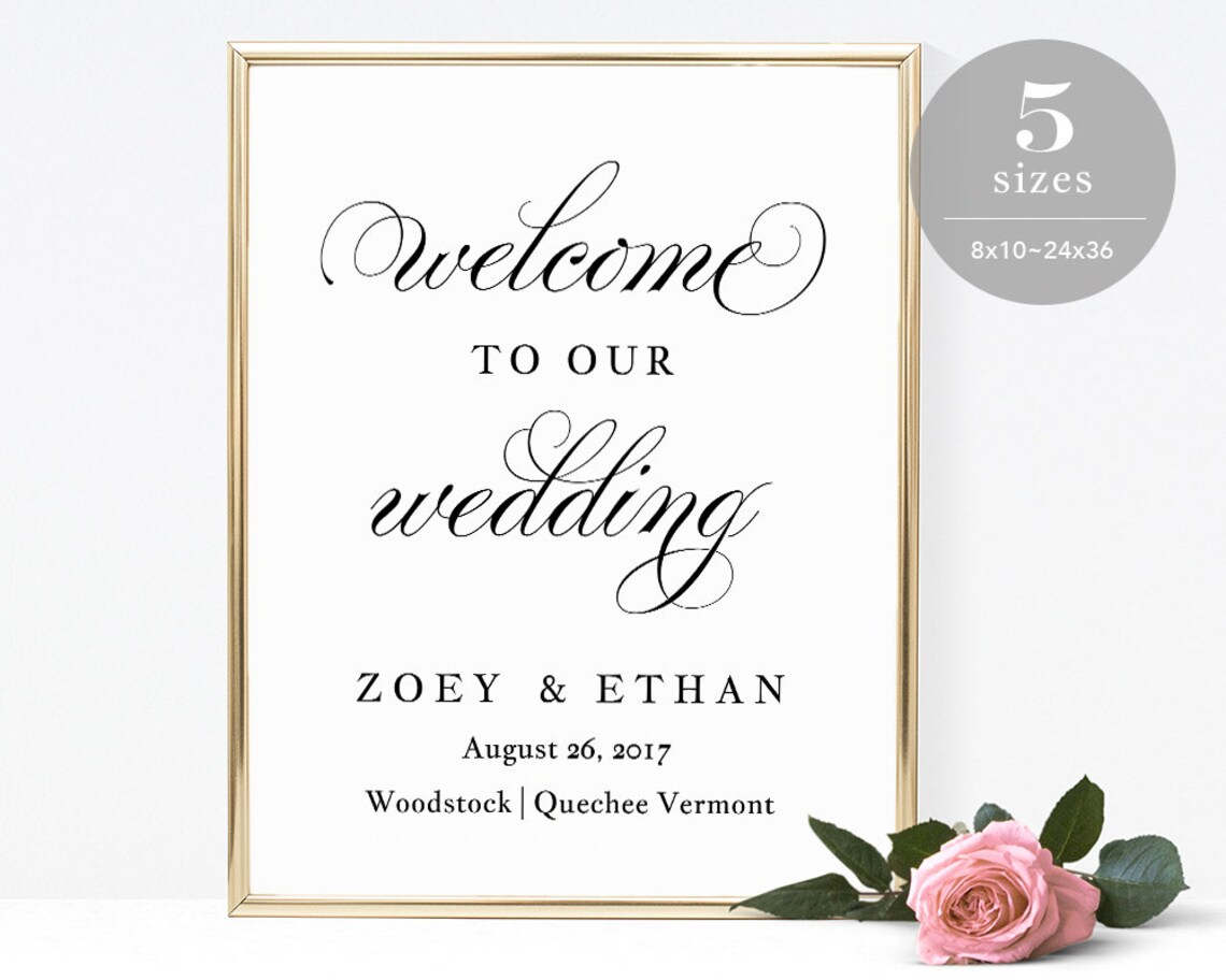 Welcome Wedding Sign Printable Welcome Sign Template Wedding - Etsy