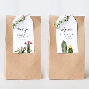 Cactus Thank You Tag Template, Wedding Welcome Bag Tag, Gift Tags ...