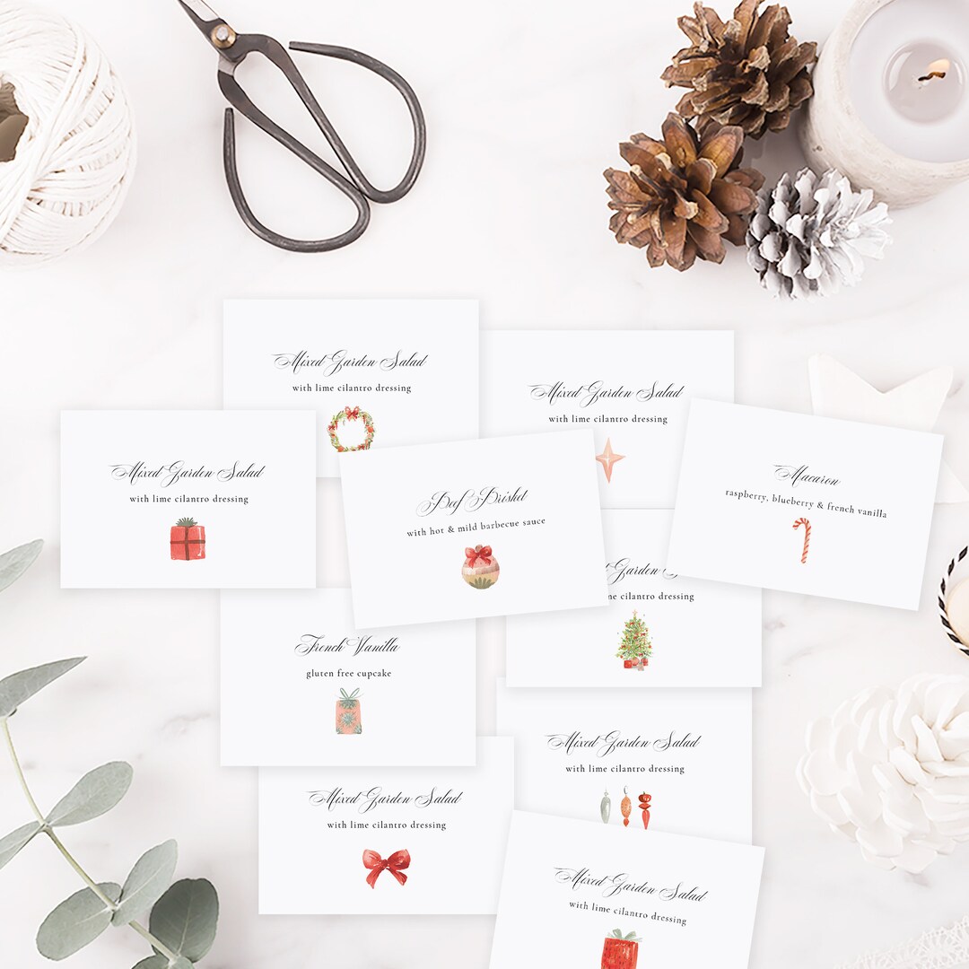 Printable Christmas Buffet Label Template, Buffet Food Sign, Buffet ...