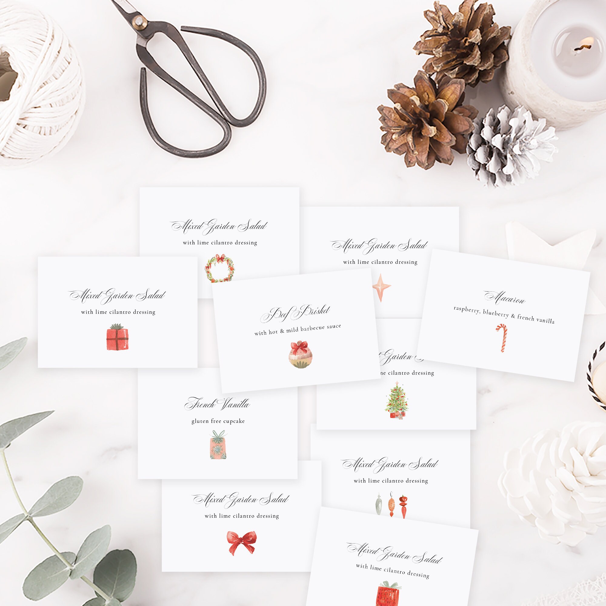 Printable Christmas Buffet Label Template Buffet Food Sign | Etsy