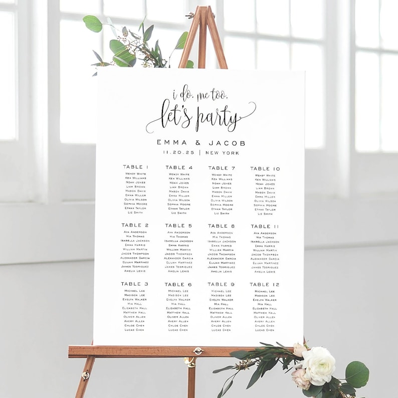 Wedding Seating Chart Template, Seating Chart Printable, Seating Board, Printable, Templett, Instant Download, Rustic Wedding, SPP013se image 1