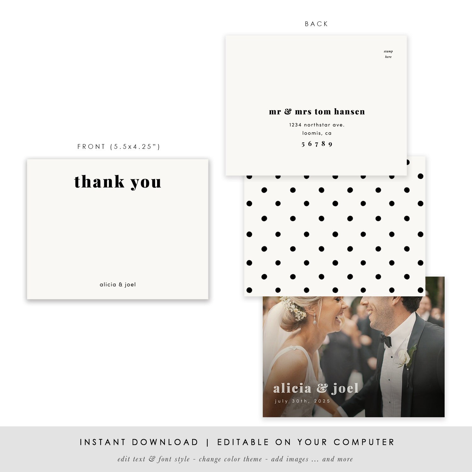 Printable Thank You Card Template Personalized Thank You | Etsy