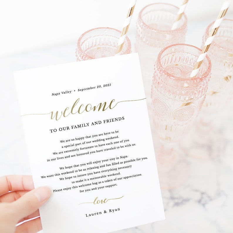 Wedding Itinerary Card, Welcome Note, Printable Wedding Itinerary, Agenda, Schedule, Welcome Bag Letter, Timeline Icon, Templett SPP007we image 3