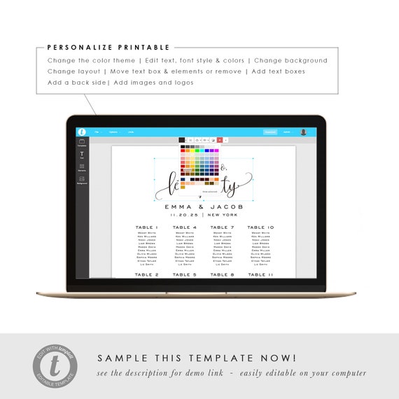 Sample Seating Chart Template