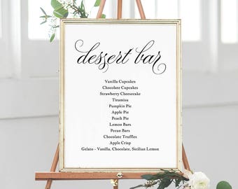 The Dessert Sign, Dessert Menu Sign, Wedding Dessert Bar, Wedding Sign, Wedding Menu Printable, TEMPLETT PDF Jpeg Download #SPP014dms