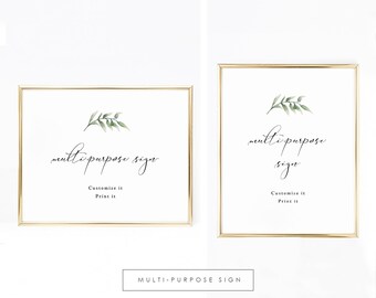 Multi-Purpose Wedding Sign Template, Custom Welcome Sign Printable, Wedding Sign, Guestbook Sign, TEMPLETT, PDF Jpeg Download #SPP011mps