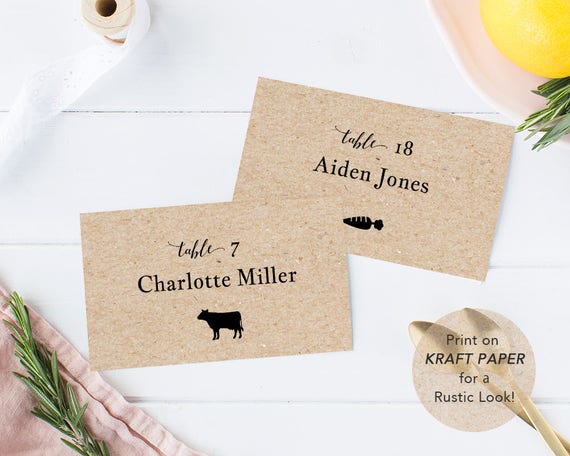 Basis Folded Place Cards - DIY Table Tents - CutCardStock