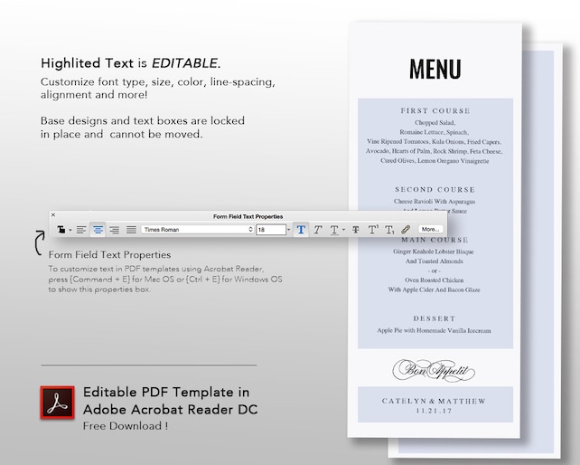 Menu Card Design Pdf