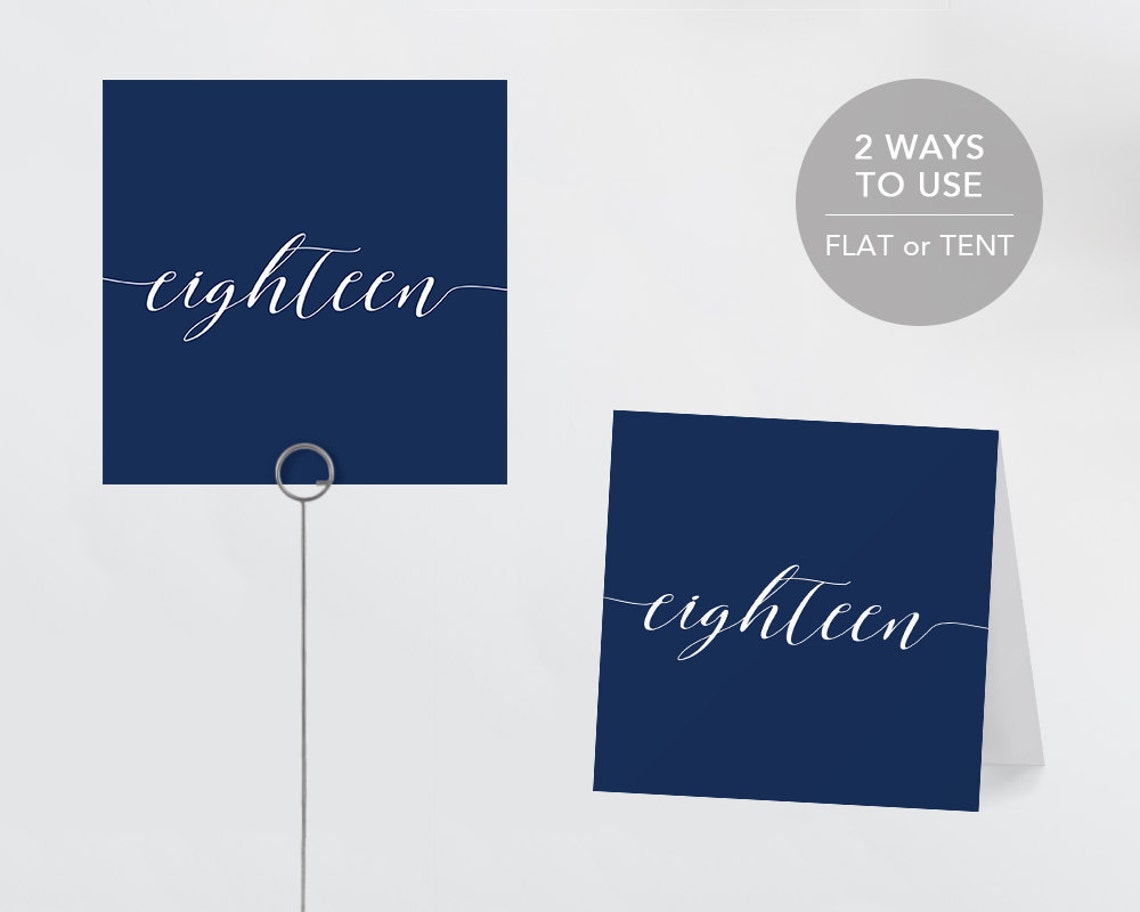 Printable Table Numbers Wedding Table Number Printable - Etsy