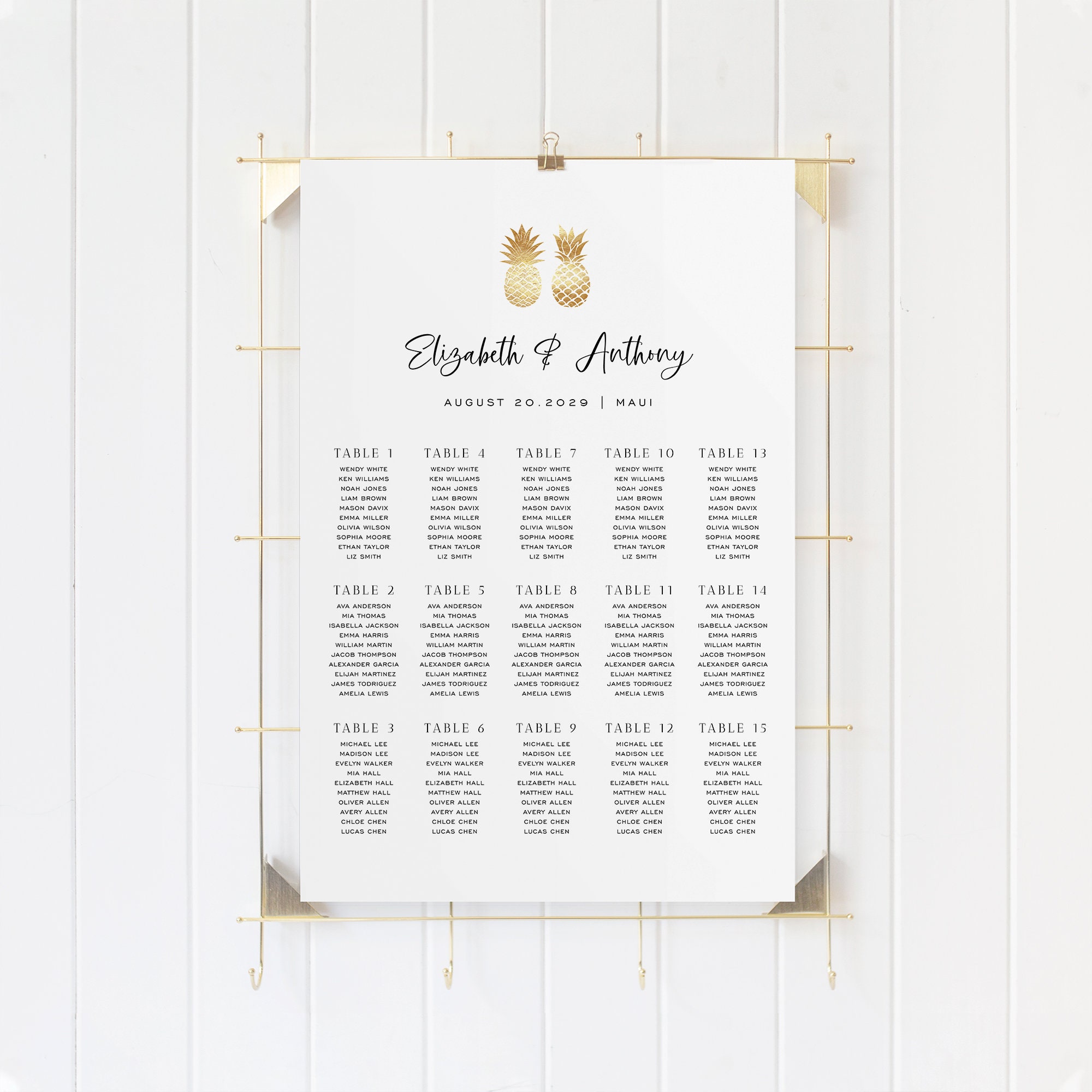 Gold Pineapple Wedding Seating Chart Template, Seating Chart Printable, Seating Board, Printable File, Templett, DIY, Aloha spp089se - Etsy gold-pineapple-wedding-seating-chart-template-seating-chart-printable-seating-board-printable-file-templett-diy-aloha-spp089se-etsy