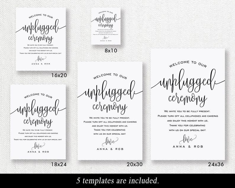 printable unplugged ceremony printable unplugged ceremony