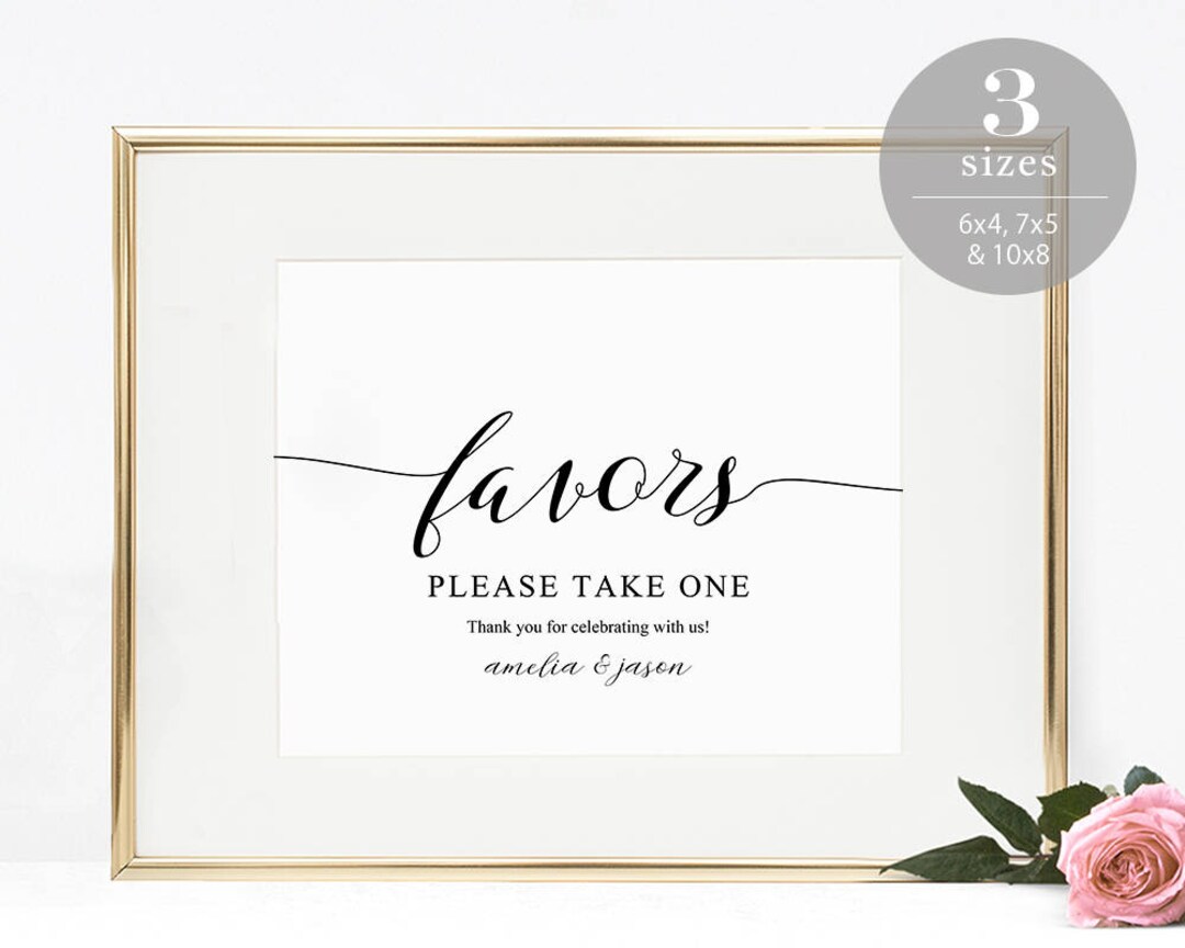 Wedding Favor Sign Template, Favors Sign, Wedding Favor Printable ...