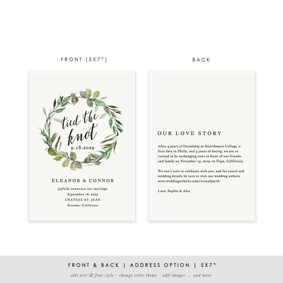 Printable Wedding Announcement Template Elopement - Etsy