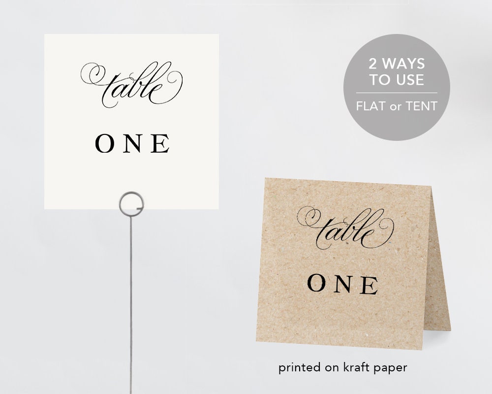 Printable Table Numbers Wedding Table Number Printable - Etsy