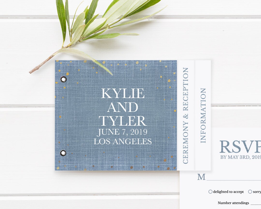 Booklet Invitation Set, Printable Wedding Invitation Template, DIY