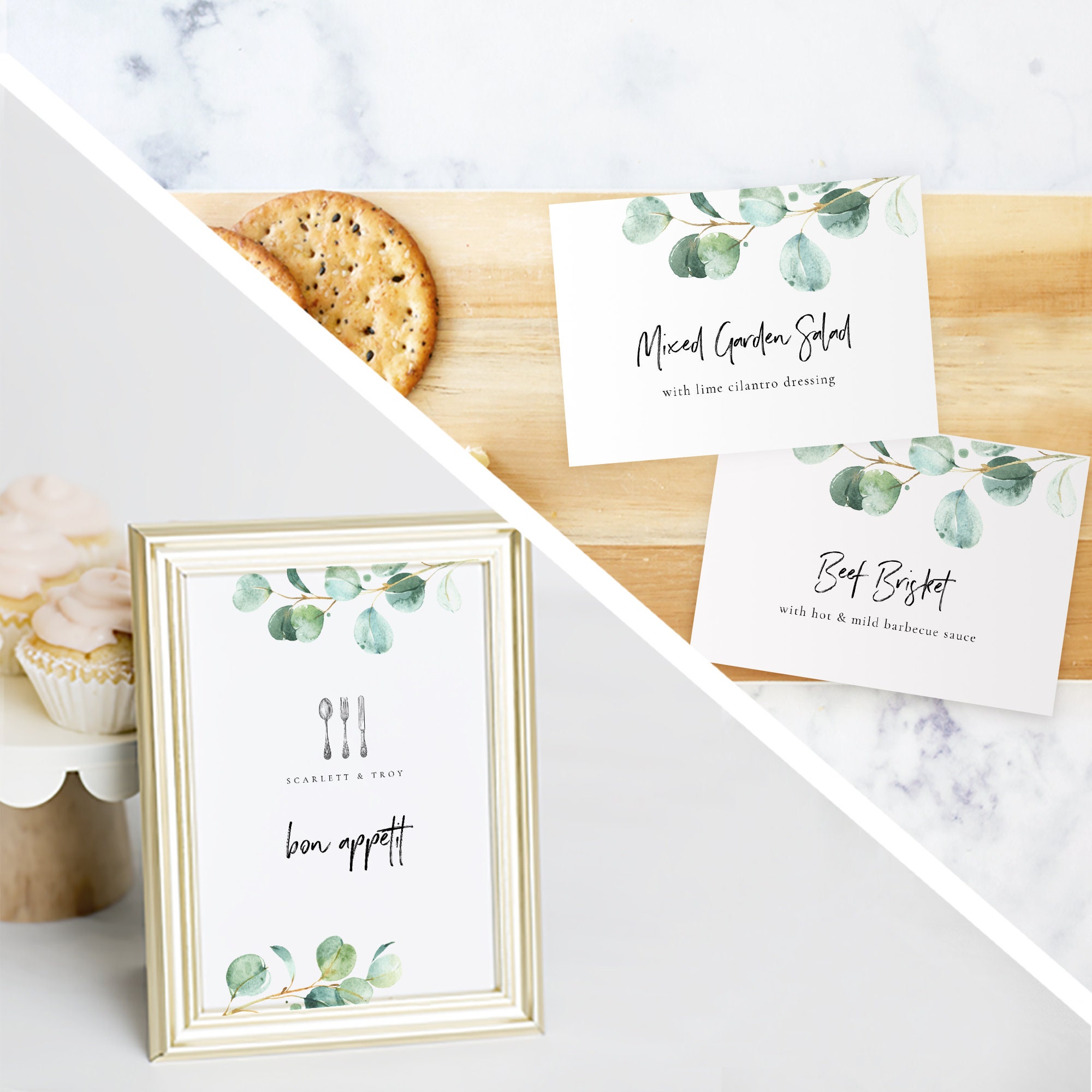 Printable Eucalyptus Buffet Label Template Buffet Food Sign Etsy