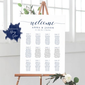 Wedding Seating Chart Template, Seating Chart Printable, Seating Board, Printable File, Templett, DIY, Instant Download, Navy Blue image 6