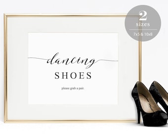 Dancing Shoes Sign, Dancing Feet Sign, Wedding Dancing Shoes Sign, Grab A Pair, Wedding Sign, Editable PDF, Instant Download #SPP007dss