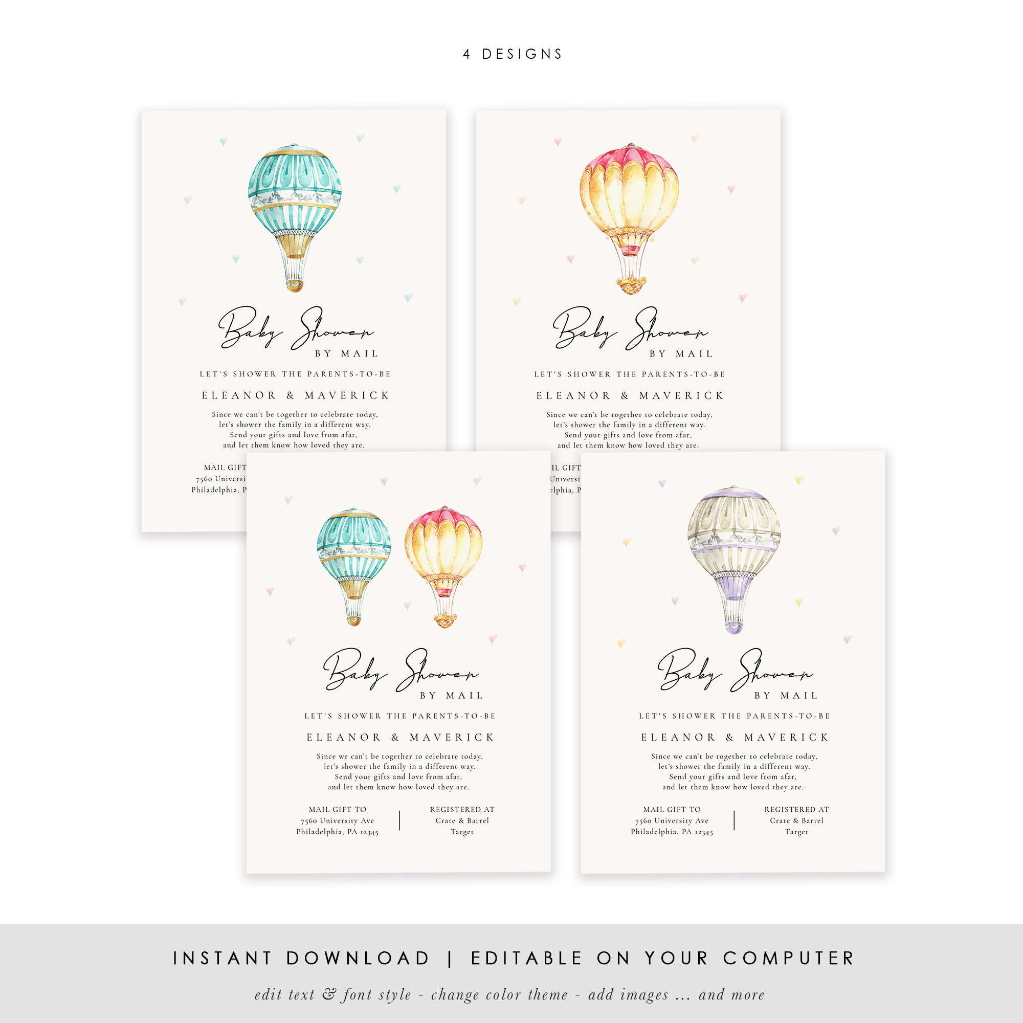 Baby Shower by Mail Template Quarantine Animals Social Etsy