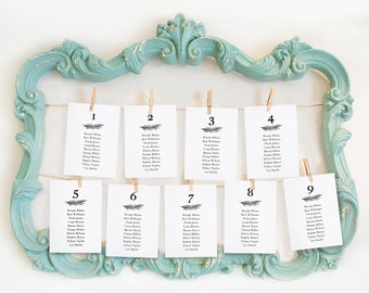 Wedding Seating Chart Printables, Seating Card Templates, Seating Plan, Wedding Seating Cards TEMPLETT PDF Jpeg, Rustic Leaf #SPP031sc