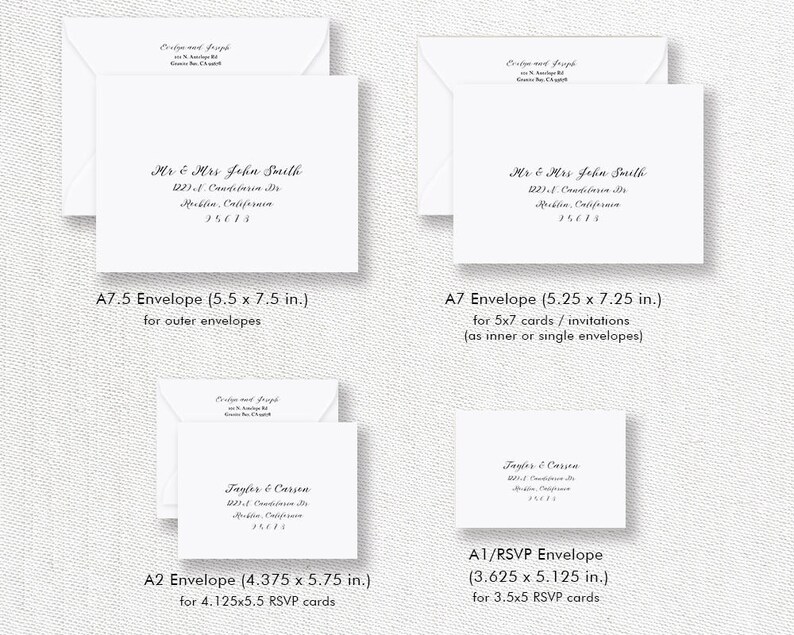 outer inner envelope template envelope printable etsy