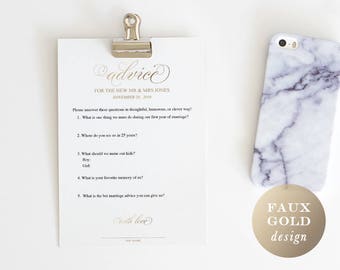 Wedding Advice Card, Advice Card Printable, Advice Template, Marriage Advice Keepsake, For Newlyweds, TEMPLETT PDF Jpeg Download #SPP018adv