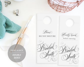 Wedding Door Hanger, PrintableTemplate, bridal suite Door Hanger, Wedding door tags, Reception Sign, PDF Instant Download, wedding ideas