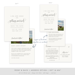 Printable Save-the-Date Template, Save the Date Invitation, DIY Wedding Card, Engagement Invite, TEMPLETT PDF Jpeg, Calligraphy SPP013sd image 3