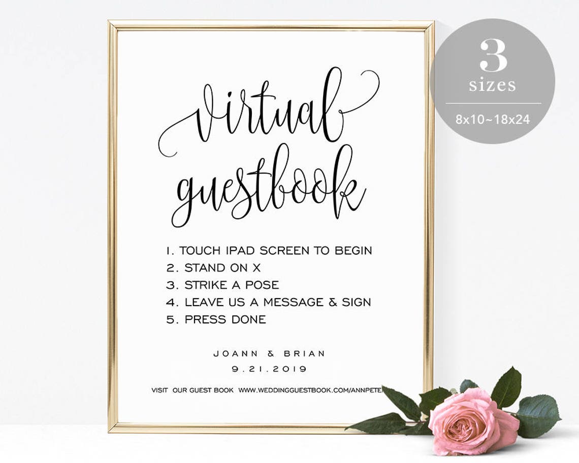 Virtual Guestbook Sign Template Printable Iguestbook Sign Etsy