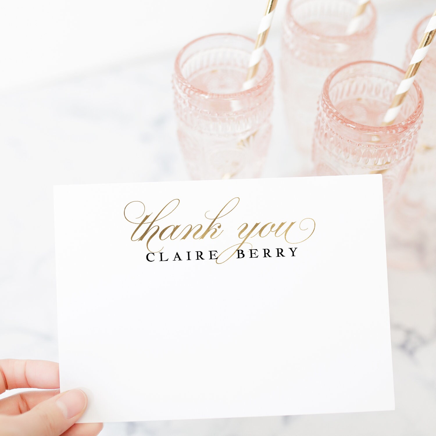 Gold Printable Thank You Card Template Personalized Thank You | Etsy