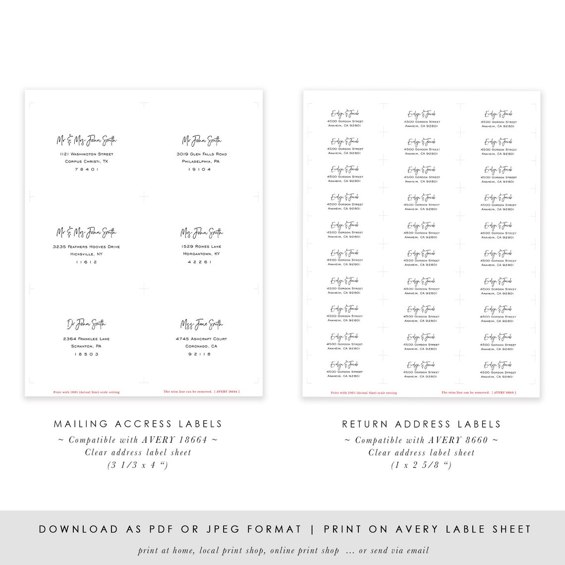 AVERY Address Label Template Avery18664 Clear Mailing Address Etsy