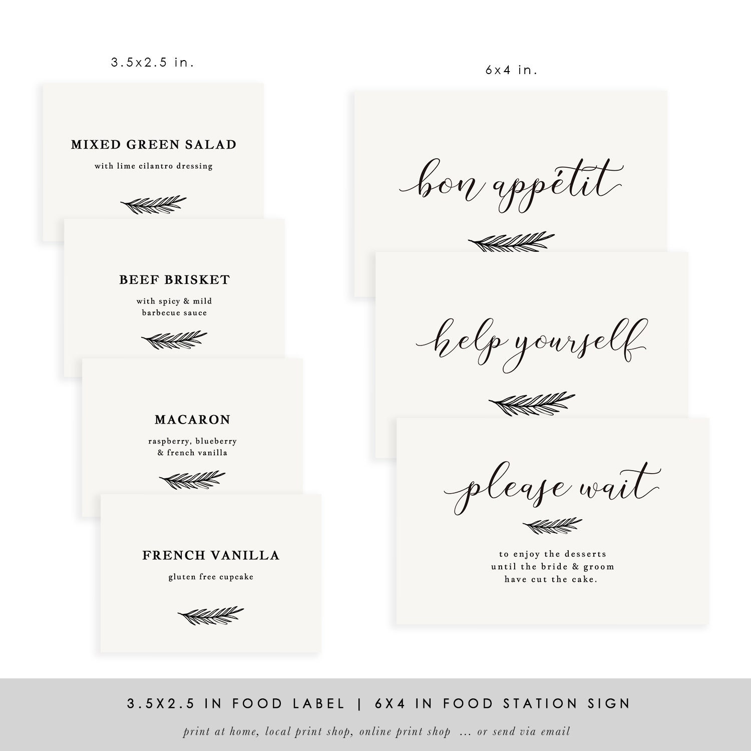 Printable Buffet Label Template Buffet Food Sign Buffet - Etsy