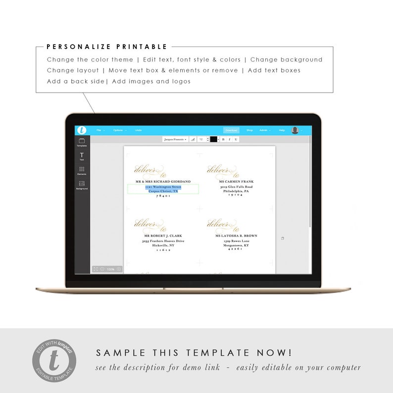 AVERY Address Label Template Avery18664 Clear Mailing Address Etsy