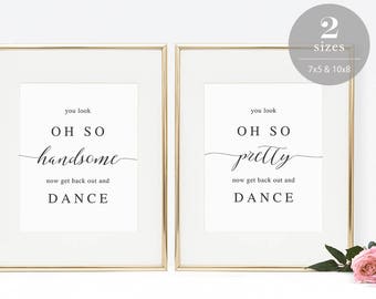 Wedding Bathroom Signs Printable, Wedding Restroom Sign Template, You Look Oh So, Get Back Out Dance, TEMPLETT PDF Jpeg Download #SPP007wrs