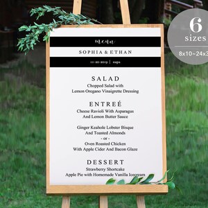 Wedding Menu Sign Template, Printable Wedding Menu Board, DIY Wedding Menu Poster, Wedding Sign, TEMPLETT PDF Jpeg Downlaod SPP034ms image 3