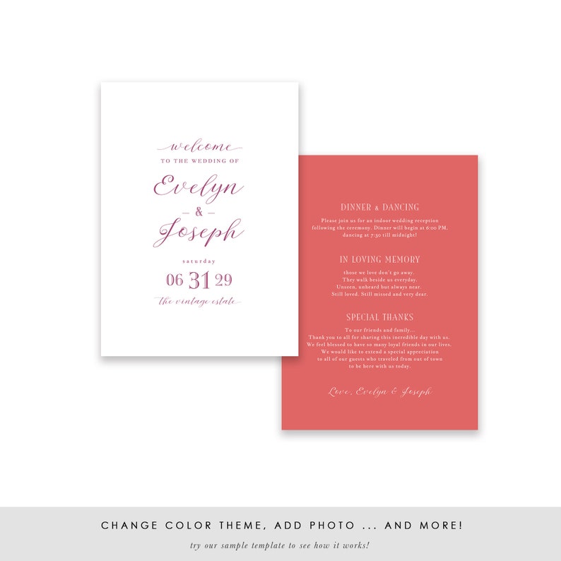wedding-program-book-template-printable-wedding-program-etsy