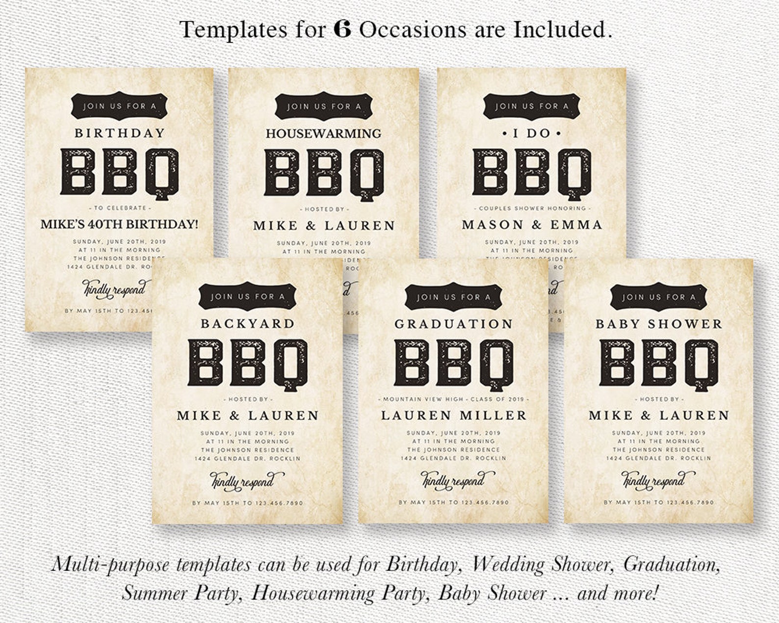 Printable Barbeque Party Invitation Template Birthday Baby | Etsy