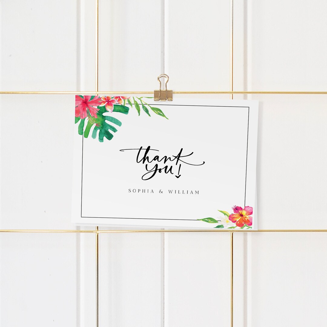 Printable Thank You Card Template, Personalized DIY Thank You Card ...